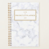 Monogramm Marmor Golden the Priorities Planner Planer (Vorderseite)
