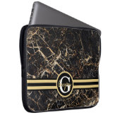 Monogramm-Marmor Laptopschutzhülle (Vorne Rechts)