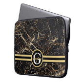 Monogramm-Marmor Laptopschutzhülle (Vorderseite Links)