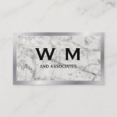 Monogramm | Marmor | Metall Visitenkarte (Vorderseite)