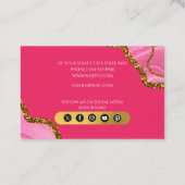 Monogramm-Marmor mit rosa und goldfarbenem Agate G Visitenkarte (Rückseite)
