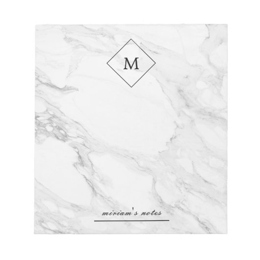 Monogramm-Marmor Notizblock (Vorderseite)
