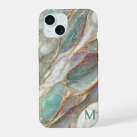 Monogramm Marmor Perlmutt Goldadern Luxus