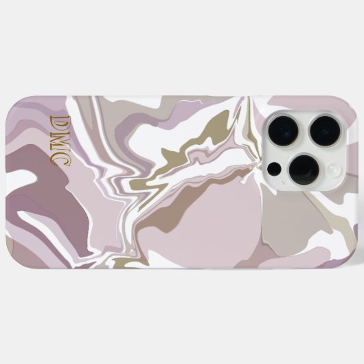 Monogramm Marmor rot Rosa abstrakt-weiß Case-Mate iPhone Hülle (Rückseite (Horizontal))