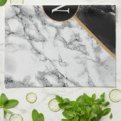 Monogramm Marmor Stone Küchentuch - Ihr Brief (Gefaltet)