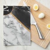 Monogramm Marmor Stone Küchentuch - Ihr Brief (Viertel Falte)