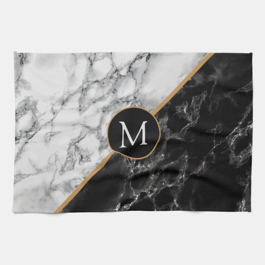 Monogramm Marmor Stone Küchentuch - Ihr Brief (Horizontal)