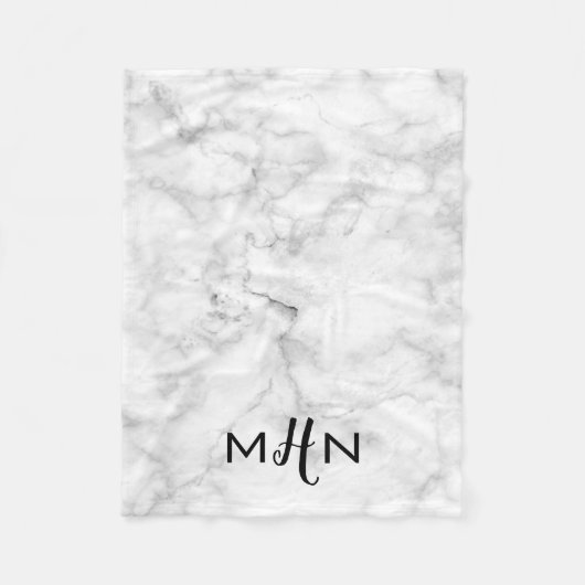 Monogramm-MARMORdecke Fleecedecke (Vorderseite)