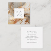 Monogramm-Marmorkarte Quadratische Visitenkarte (Vorne/Hinten)