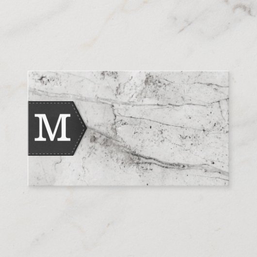 Monogramm | Marmorledergewebe Visitenkarte (Vorderseite)