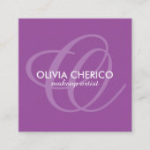 Monogramm-Maskenbildner-Visitenkarten Quadratische Visitenkarte (Vorderseite)