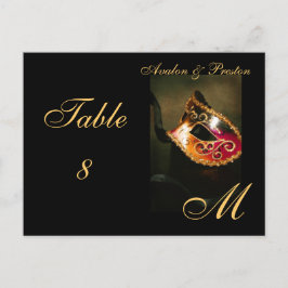 Monogramm Masquerade Platzkarte Postkarte