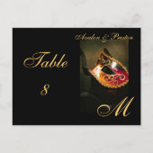 Monogramm Masquerade Platzkarte Postkarte (Vorderseite)