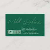 Monogramm MASSAGE THERAPEUT modern script Visitenkarte (Rückseite)