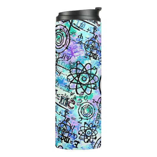 Monogramm-Match- und Physikgleichungen-Nerd Thermosbecher (Nach links gedreht)