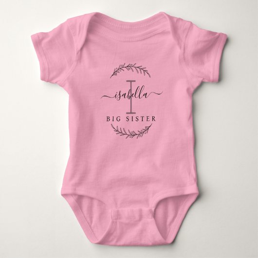 Monogramm Matching big sister small sis Baby Strampler (Vorderseite)