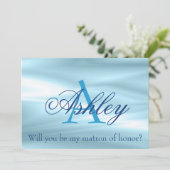 Monogramm Matron of Honour Vorschlag Einladung (Stehend Vorderseite)