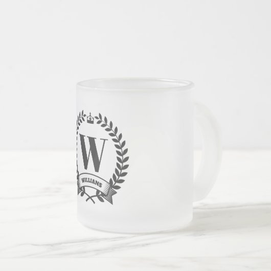 Monogramm Mattglastasse (VorderseiteRechts)