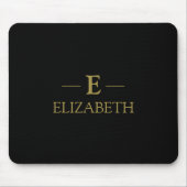 Monogramm-Maus-Pad für Schwarz und Gold - Schreibt Mousepad (Vorne)