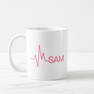 Monogramm medizinischer Herzschlag für Ärzte und Kaffeetasse