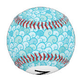 Monogramm-Meer-Muster Baseball (Rückseite)