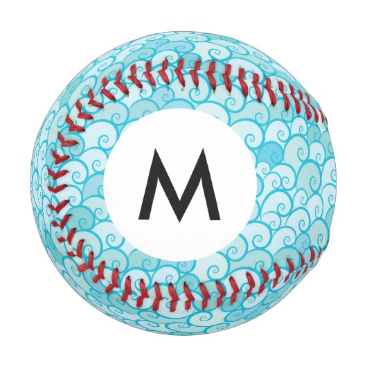 Monogramm-Meer-Muster Baseball (Vorderseite Links)