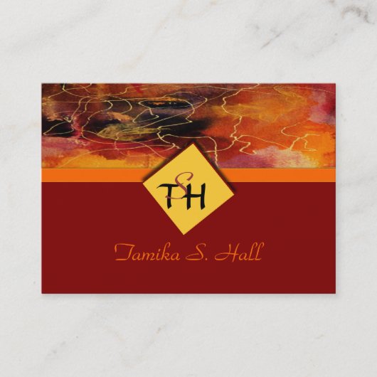 Monogramm-MehrfarbenVisitenkarte Visitenkarte (Vorderseite)