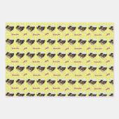 Monogramm-Meldung für das gelbe rosa Herzmuster Fo Geschenkpapier Set (Vorderseite 3)