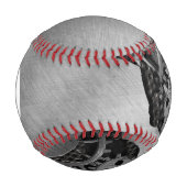 Monogramm Metallhintergrund mit mechanischer Besch Baseball (Vorderseite)