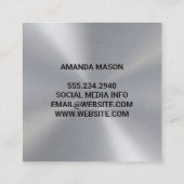 Monogramm | Metallic Quadratische Visitenkarte (Rückseite)