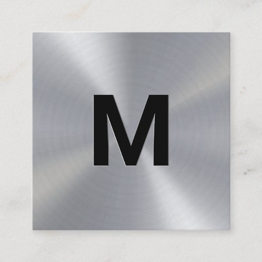 Monogramm | Metallic Quadratische Visitenkarte (Vorderseite)