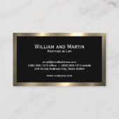 Monogramm | Metallische Goldgrenze Visitenkarte (Rückseite)