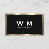 Monogramm | Metallische Goldgrenze Visitenkarte (Vorderseite)
