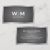 Monogramm | Metallische Grenze Visitenkarte (Vorne/Hinten)