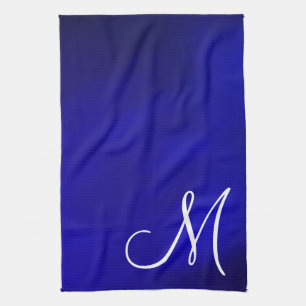 Monogramm-metallische Königsblau-Küche Towell Geschirrtuch