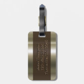 Monogramm-metallischer Goldblick Gepäckanhänger (Rückseite vertikal)