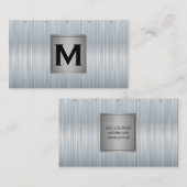 Monogramm | Metallischer Hintergrund Visitenkarte (Vorne/Hinten)