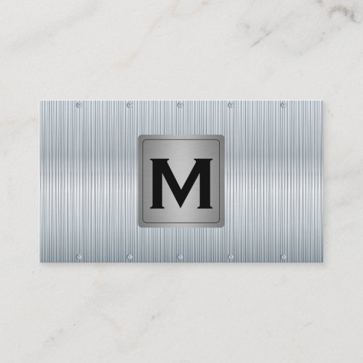 Monogramm | Metallischer Hintergrund Visitenkarte (Vorderseite)