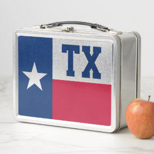 Monogramm-Metalllunchbox der Texas-Staatsflagge Metall Brotdose