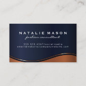 Monogramm | Metallwelle Visitenkarte (Rückseite)