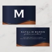 Monogramm | Metallwelle Visitenkarte (Vorne/Hinten)