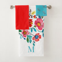 Monogramm Mexikanisch Blumig Bunt Boho