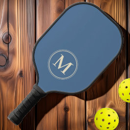 Monogramm Mid Century Solid Capri Blue Farbe Pickleball Schläger