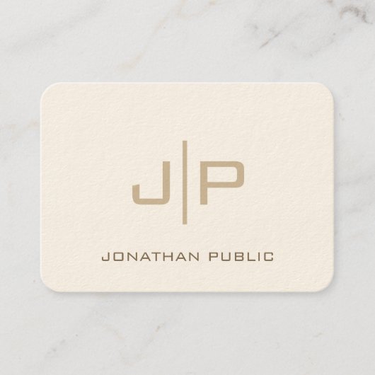 Monogramm Mighty Size Luxus Creme Visitenkarte (Vorderseite)