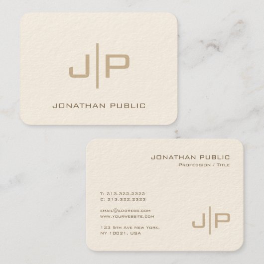 Monogramm Mighty Size Luxus Creme Visitenkarte (Vorne/Hinten)