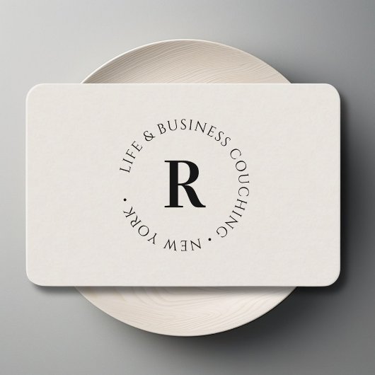 Monogramm, mindestens Beige Visitenkarte