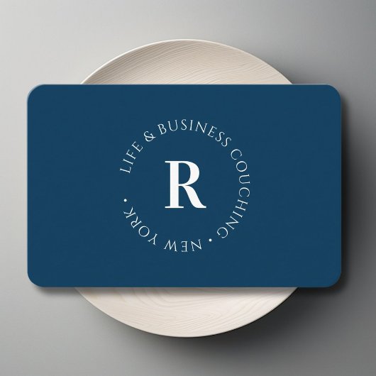Monogramm, mindestens blau visitenkarte
