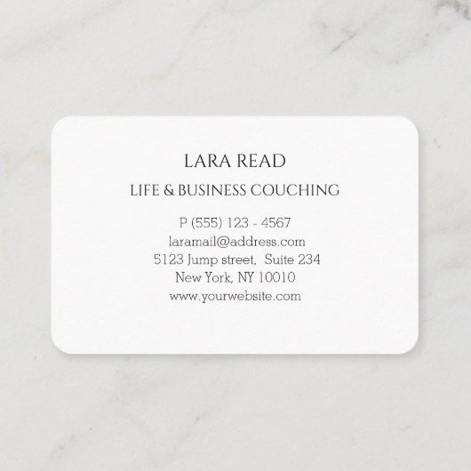 Monogramm, mindestens weiße Visitenkarte (Rückseite)