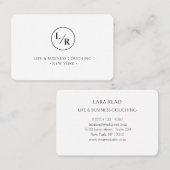 Monogramm, mindestens weiße Visitenkarte (Vorne/Hinten)