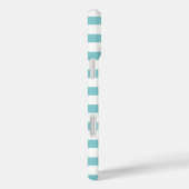 Monogramm Mini-Türkisstreifen Case-Mate iPhone Hülle (Rückseite / Rechts)